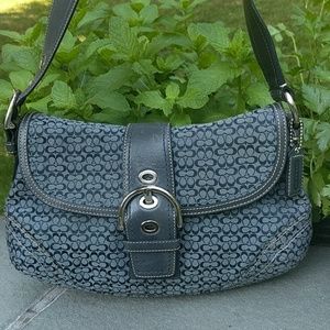 Authentic Coach Signature Handbag Navy